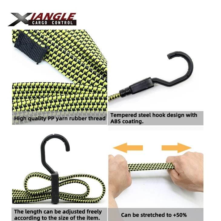 Flat Elastic Rope With Hook Elastic Band For Camping, Trailer And Cargo