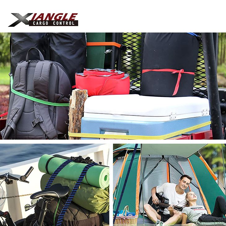 Flat Elastic Rope With Hook Elastic Band For Camping, Trailer And Cargo