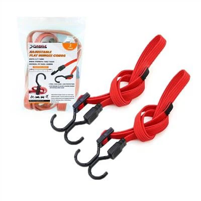 2 pakke kraftig med krok justerbar flat latex gummi elastisk strikk ledning utendørs